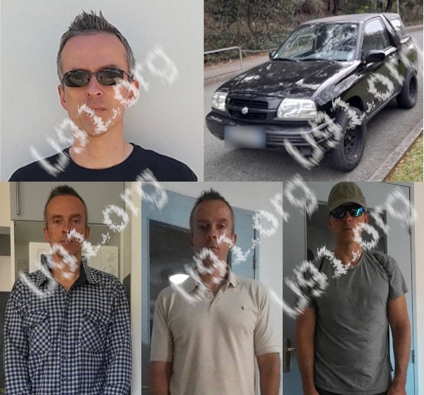 Persecuted person’s photos and its car